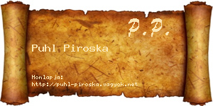 Puhl Piroska névjegykártya