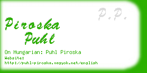 piroska puhl business card